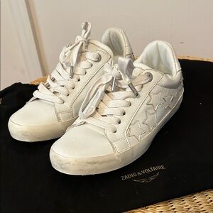 Zadig & Voltaire White Star Sneakers sz 7